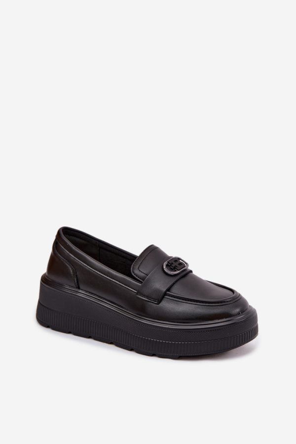 Black Mocassin in Moccasins, Loafers with Fabric, Footbed, Upper Height and Platform Height