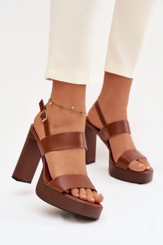 brown Heel sandals model 226114 Step in style