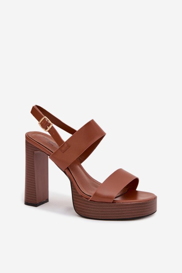 brown Heel sandals model 226114 Step in style