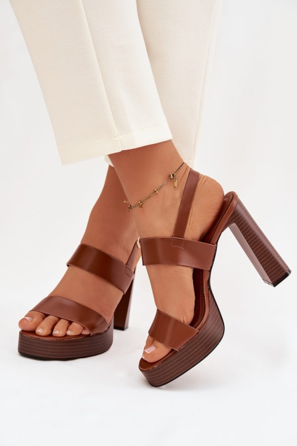 brown Heel sandals model 226114 Step in style