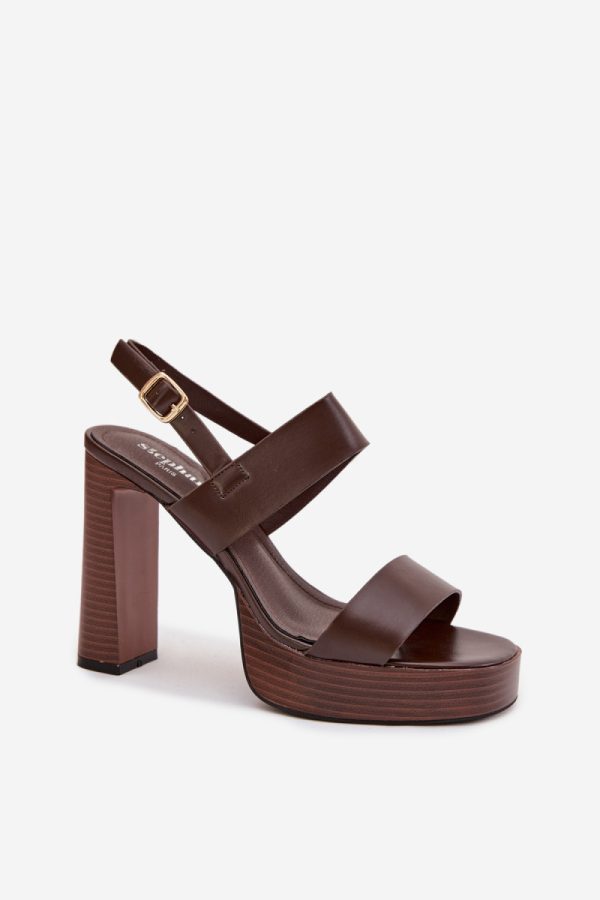 brown Heel sandals model 226115 Step in style