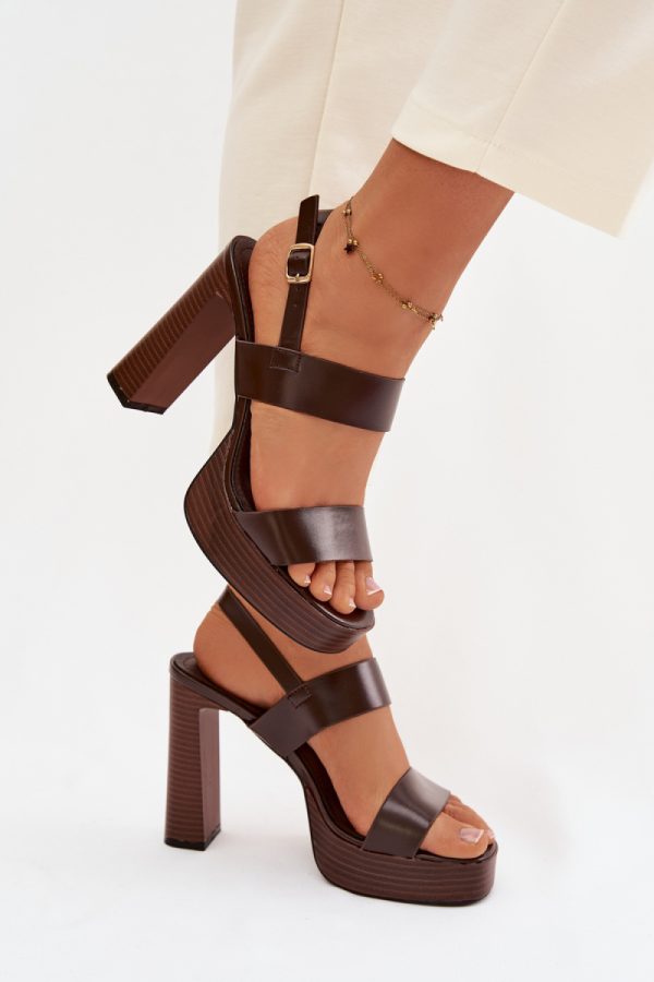brown Heel sandals model 226115 Step in style