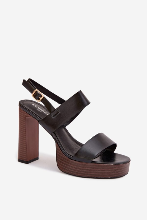 black Heel sandals model 226116 Step in style