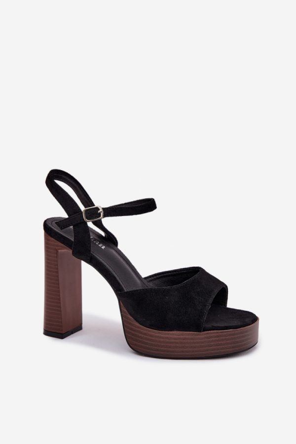 black Heel sandals model 226118 Step in style