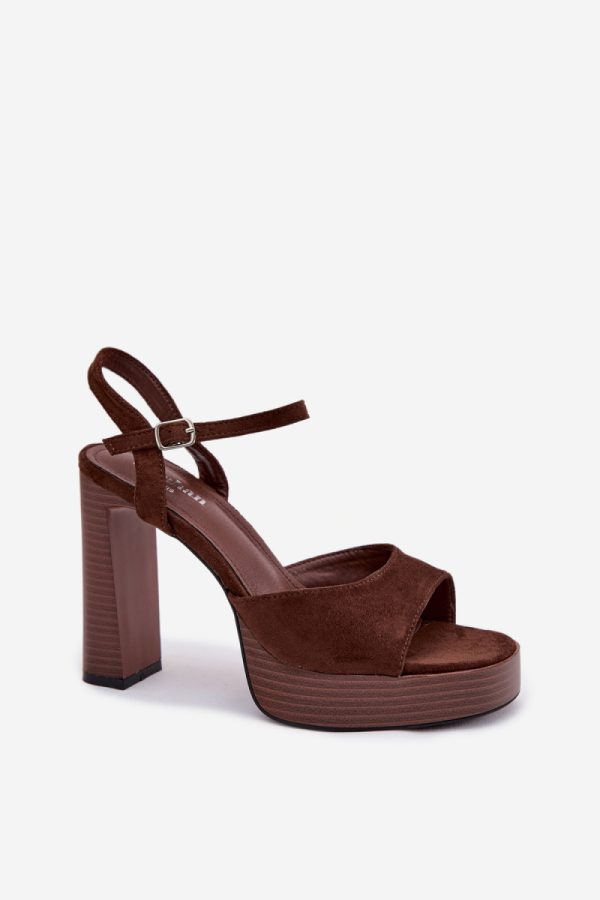 brown Heel sandals model 226119 Step in style
