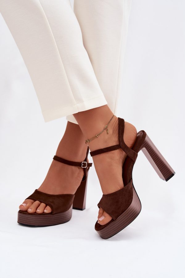 brown Heel sandals model 226119 Step in style