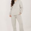 Grey Set in Pants, Trousers, Shorts with Cotton and Polyester