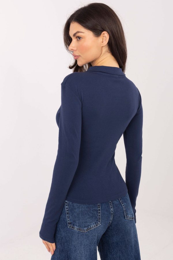 Navy Blue Blouse in Women`s Blouses, Tunics with Cotton
