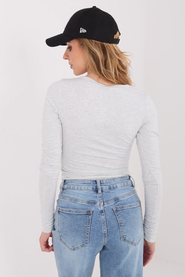 Grey Blouse in Women`s Blouses, Tunics with Cotton and Spandex