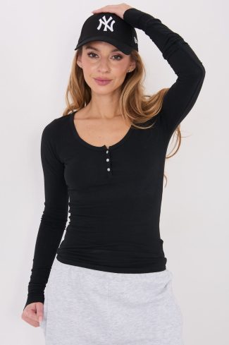 Black Blouse in Women`s Blouses, Tunics with Cotton and Spandex