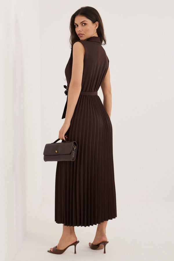Brown Daydress in Day Dresses with Spandex, Polyester and Viscose