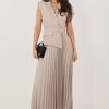 1119772 Beige Daydress in Day Dresses with Spandex, Polyester and Viscose