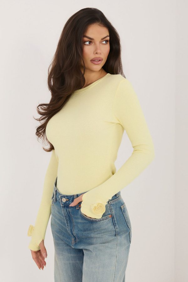 Yellow Blouse in Women`s Blouses, Tunics with Cotton and Spandex