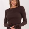 Brown Blouse in Women`s Blouses, Tunics with Cotton and Spandex