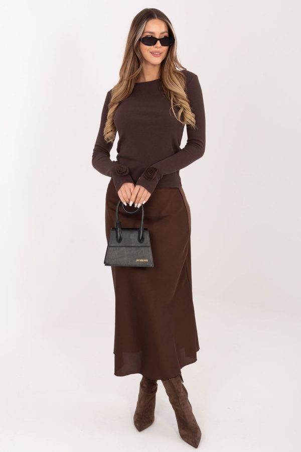 Brown Blouse in Women`s Blouses, Tunics with Cotton and Spandex