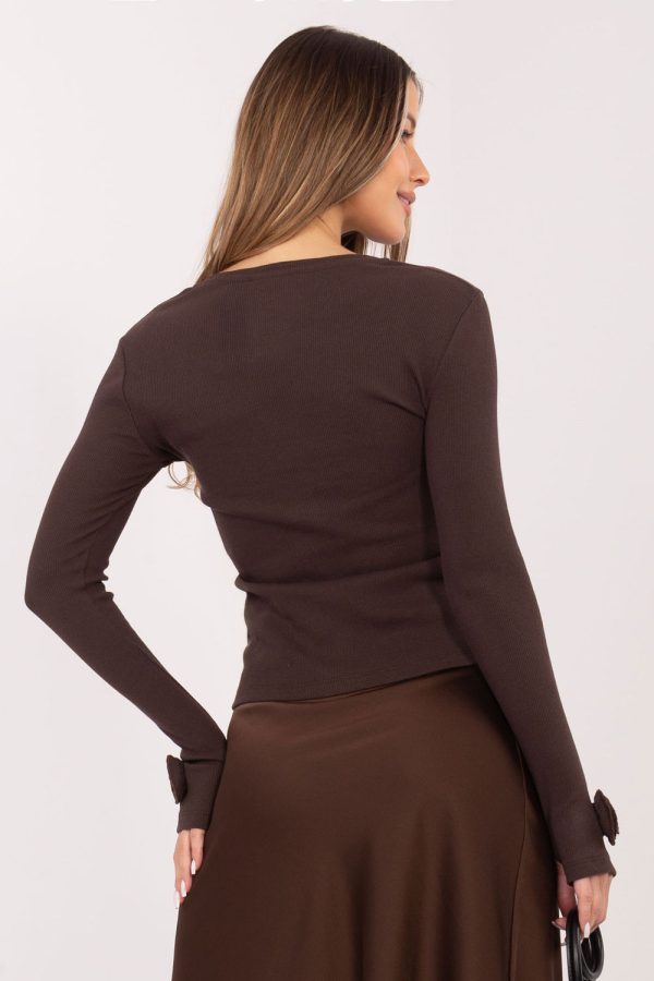 Brown Blouse in Women`s Blouses, Tunics with Cotton and Spandex
