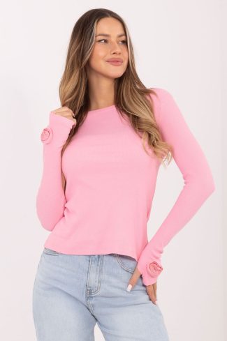 Pink Blouse in Women`s Blouses, Tunics with Cotton and Spandex