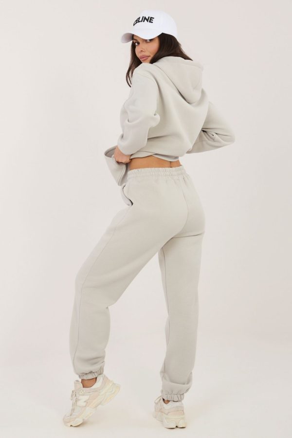 Grey Set in Pants, Trousers, Shorts with Cotton and Polyester