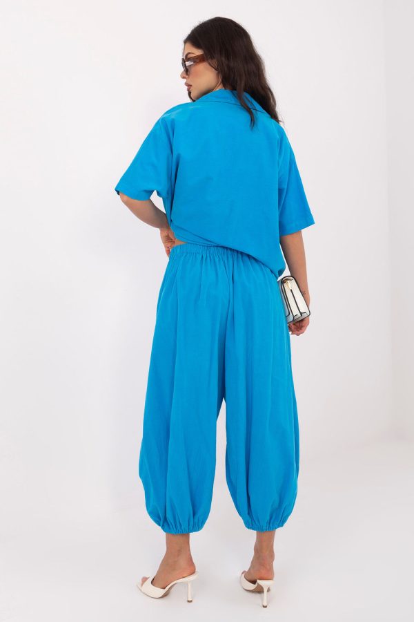 Blue Corduroy Trousers in Pants, Trousers, Shorts with Cotton