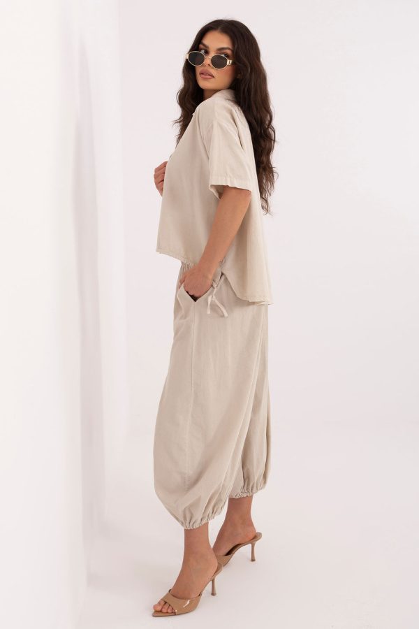 Beige Corduroy Trousers in Pants, Trousers, Shorts with Cotton