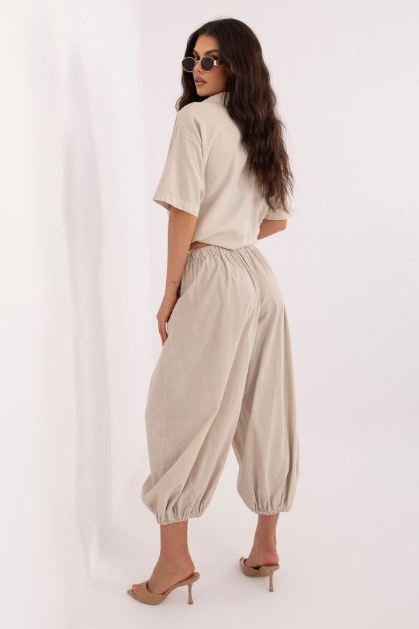 Beige Corduroy Trousers in Pants, Trousers, Shorts with Cotton