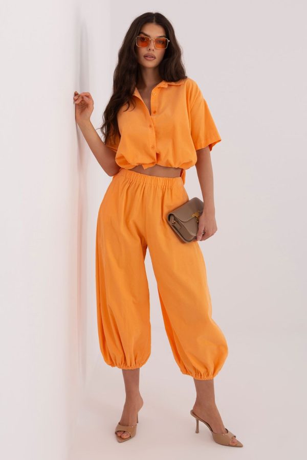 Orange Corduroy Trousers in Pants, Trousers, Shorts with Cotton