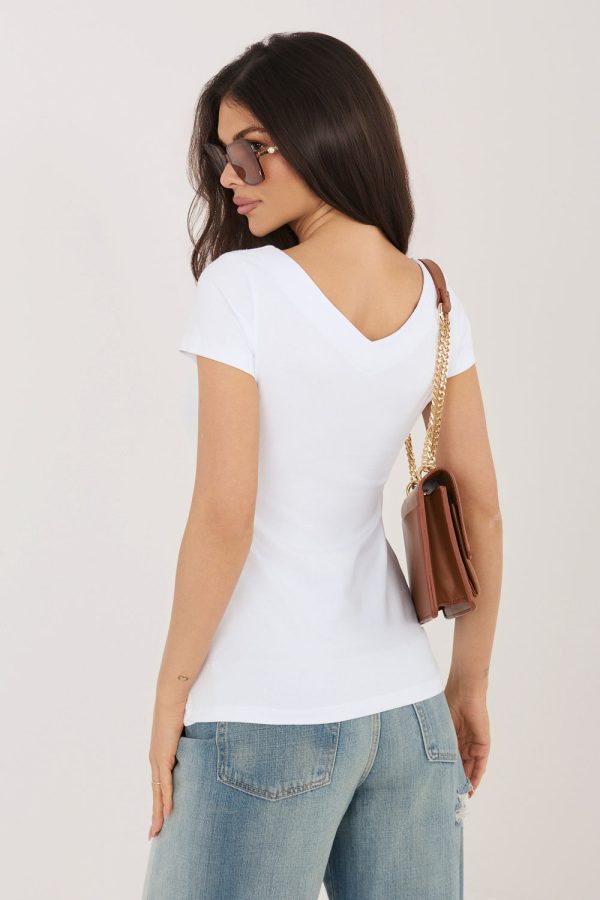 White Blouse in Women`s Blouses, Tunics with Cotton and Spandex