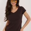 Brown Blouse in Women`s Blouses, Tunics with Cotton and Spandex