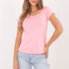 Pink Blouse in Women`s Blouses, Tunics with Cotton and Spandex
