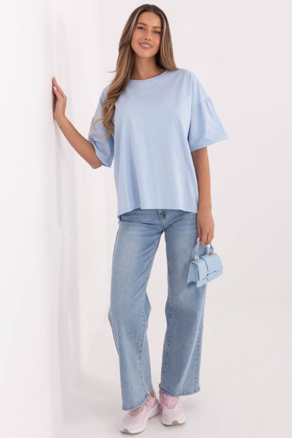 Blue T-shirt in Women`s Tops, T-shirts, Singlets with Cotton and Spandex