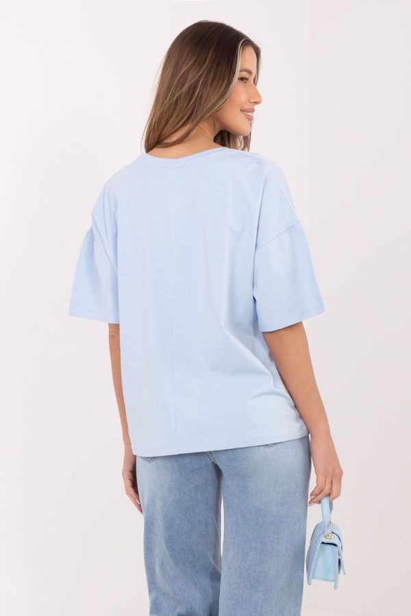 Blue T-shirt in Women`s Tops, T-shirts, Singlets with Cotton and Spandex