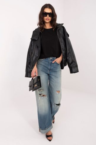 Black T-shirt in Women`s Tops, T-shirts, Singlets with Cotton and Spandex