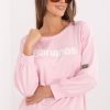 Pink Sweatshirt in Sweatshirts For Women with Spandex and Viscose