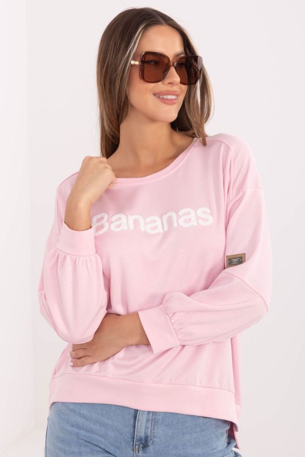 Pink Sweatshirt in Sweatshirts For Women with Spandex and Viscose
