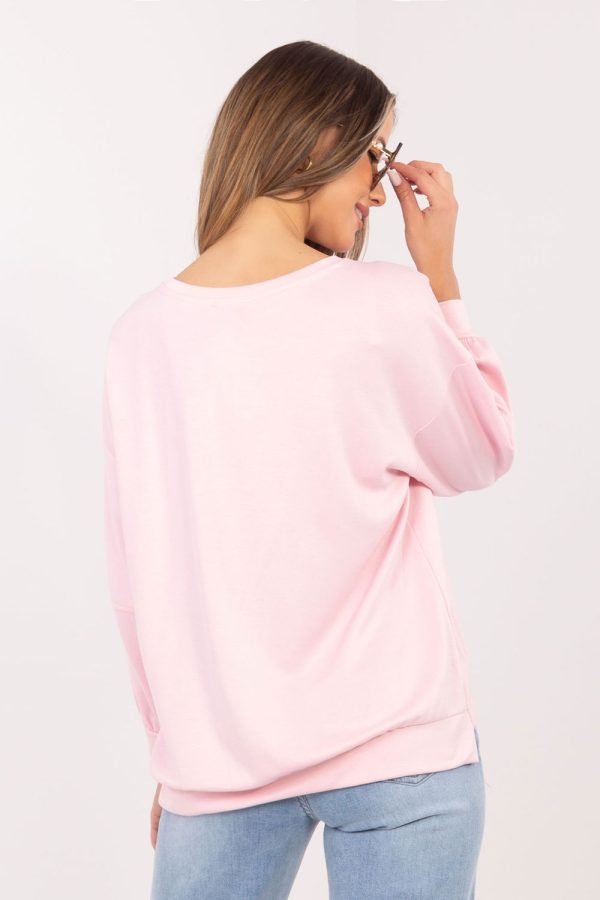Pink Sweatshirt in Sweatshirts For Women with Spandex and Viscose