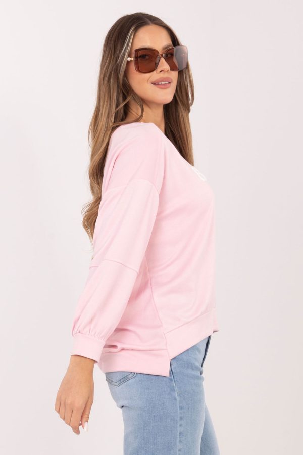 Pink Sweatshirt in Sweatshirts For Women with Spandex and Viscose