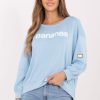 Blue Sweatshirt in Sweatshirts For Women with Spandex and Viscose