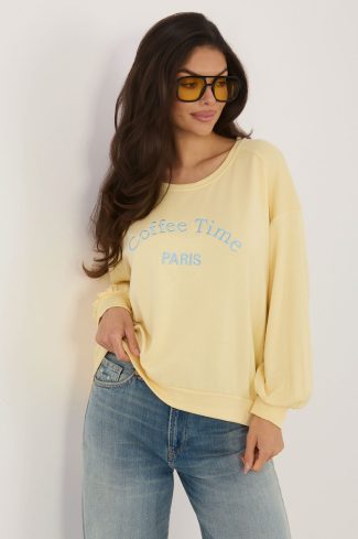 Yellow Sweatshirt in Sweatshirts For Women with Spandex and Viscose