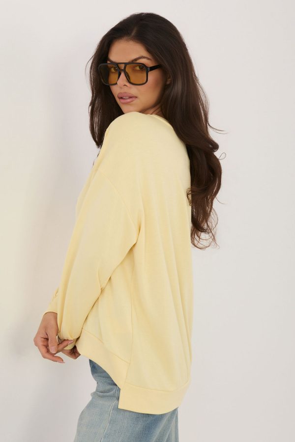 Yellow Sweatshirt in Sweatshirts For Women with Spandex and Viscose