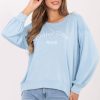 Blue Sweatshirt in Sweatshirts For Women with Spandex and Viscose