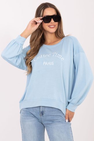 Blue Sweatshirt in Sweatshirts For Women with Spandex and Viscose