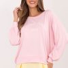 Pink Sweatshirt in Sweatshirts For Women with Spandex and Viscose
