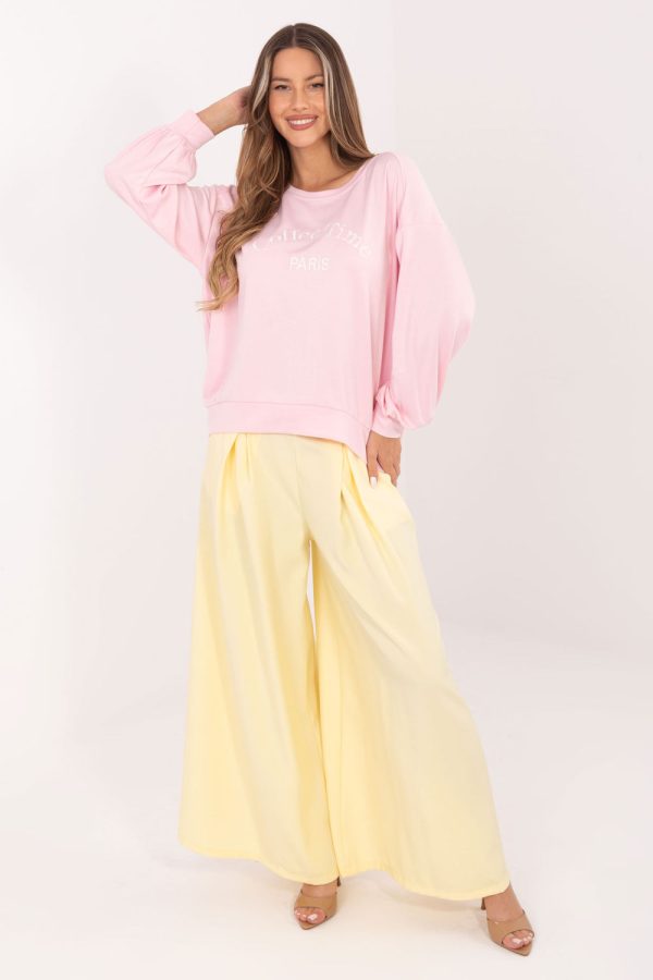 Pink Sweatshirt in Sweatshirts For Women with Spandex and Viscose