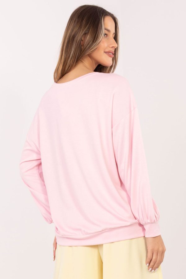 Pink Sweatshirt in Sweatshirts For Women with Spandex and Viscose