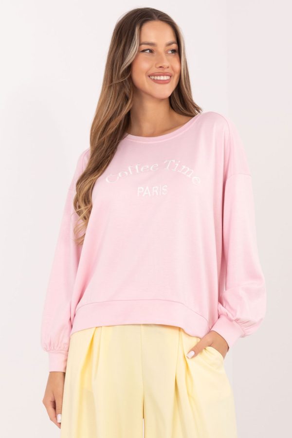 Pink Sweatshirt in Sweatshirts For Women with Spandex and Viscose