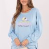 Blue Sweatshirt in Sweatshirts For Women with Spandex and Viscose