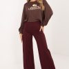 Brown Sweatshirt in Sweatshirts For Women with Spandex and Viscose
