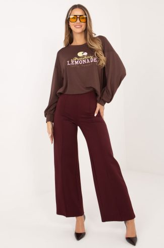 Brown Sweatshirt in Sweatshirts For Women with Spandex and Viscose