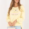 Yellow Sweatshirt in Sweatshirts For Women with Spandex and Viscose