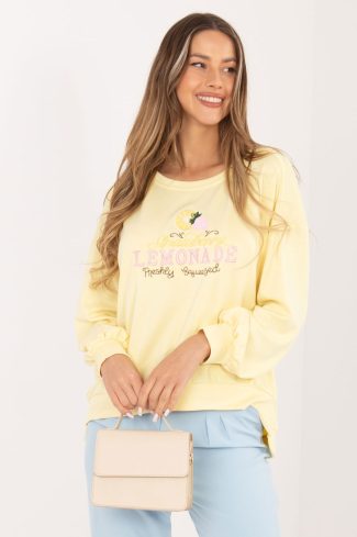 Yellow Sweatshirt in Sweatshirts For Women with Spandex and Viscose